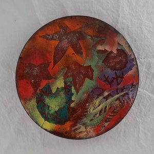 Handmade Bette Dubin Enameling on Copper Plate - 9.75"